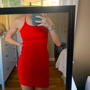 BooHoo red bodycon mini dress